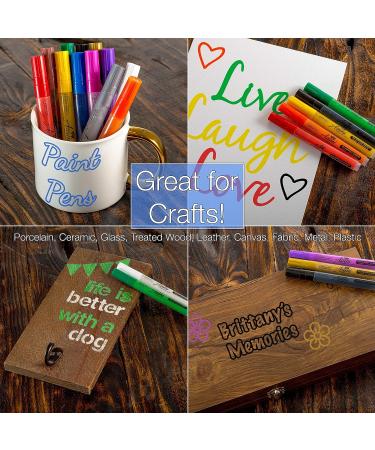 12-Color Acrylic Paint Pens | For Rock, Glass, Wood, Porcelain, Ceramic, Fabric, Paper | Medium Point Markers for Calligraphy, Kindness Rocks, Mugs | Arts and Crafts Supplies - Buy Online on GoSupps.com