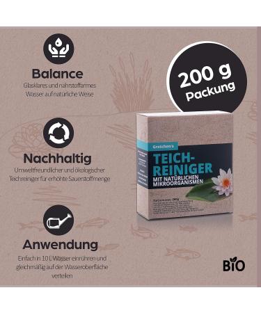 Gretchen Organic Pond Cleaner 200g - Eco-Friendly Vegan Powder for Clear Water & Safe Fish Care - Buy Online on GoSupps.com