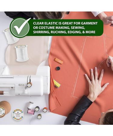 Mandala Crafts 3/8 Inch Clear Elastic Band - 33 Yards | Lightweight & Invisible Elastic for Sewing, Bra, Lingerie, Swimwear Garments - Buy Online on GoSupps.com