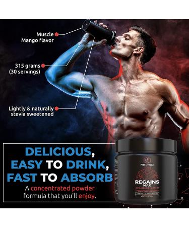 HGH Supplements for Men & Women - Regains MAX Human Growth Hormone - Anabolic Bodybuilding Booster - Workout Enhancer - Clear Muscle Builder Powder - Buy Online on GoSupps.com