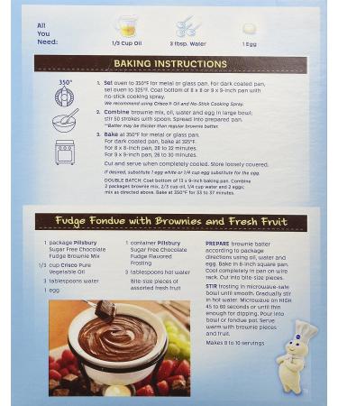 Pillsbury Sugar Free Chocolate Fudge Brownie Mix - 12.35 Oz (Pack of 2) - Buy Online on GoSupps.com