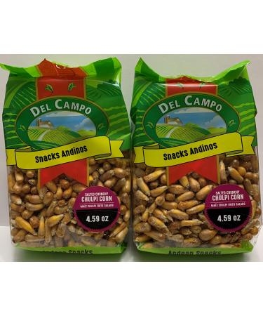 DEL CAMPO Andean Snacks | Salted Crunchy Chulpi Corn | Maiz Chulpe Frito Salado | 4.59 oz. | Pack of 2 | Product of Peru