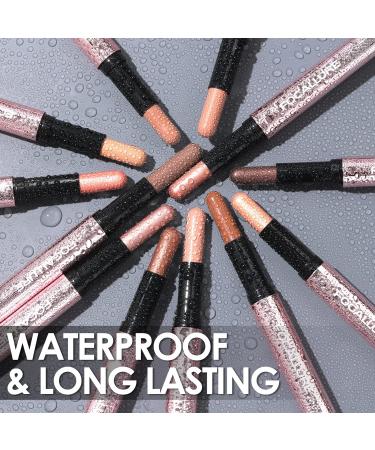 FOCALLURE 3 Pcs Eyeshadow Sticks Set | Shimmer & Matte Shades | Waterproof & Long-Lasting | Includes Blending Sponge Brush | Cream Eye Highlighter Pen | Makeup Brightener Stick - Buy Online on GoSupps.com