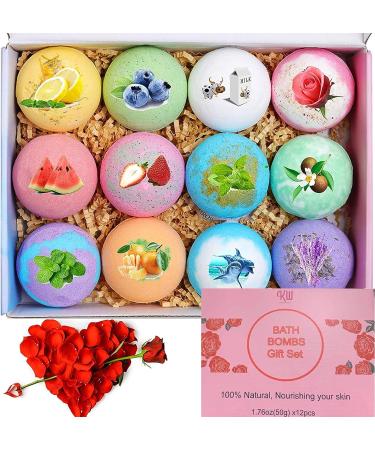 12-Piece Natural Organic Bath Bomb Gift Set with Rich Fizz - Perfect Birthday or Mother's Day Gift for Kids, Women, and Men - Buy Online on GoSupps.com