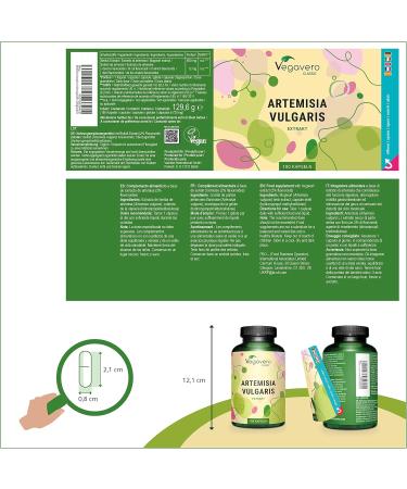 Sagewort Vegavero | High Dosage: 600 mg Artemisia Vulgaris Extract per Capsule | No Additives | 180 Capsules (6 Months) | VEGAN - Buy Online on GoSupps.com