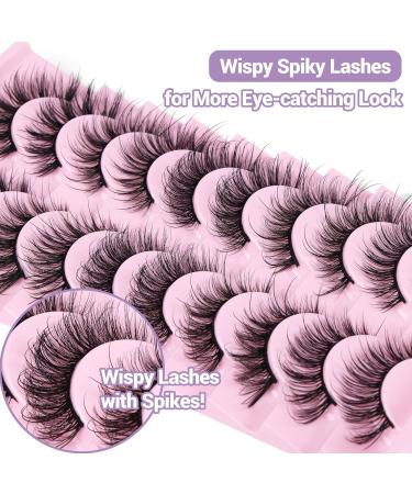 Yawamica 10 Pairs Fairy Strip Lashes - 5 Styles Mixed Cat Eye Look Spiky Faux Mink Eyelashes for Natural Wispy 3D Volume Lash Extension - Buy Now! - Buy Online on GoSupps.com