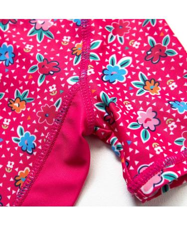 BONVERANO Baby Girls Sunsuit/Swimsuit UPF 50+ Sun Protection One Piece with Sun Hat - Mei Red Flowers (2-3 Years) - Buy Online on GoSupps.com