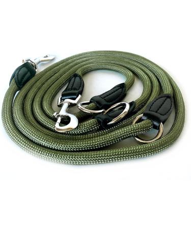 Leitengr n Dog Leash Derby - 2m Adjustable Nylon Leash for Medium to Large Dogs | Nature Olive Green - Buy Online on GoSupps.com