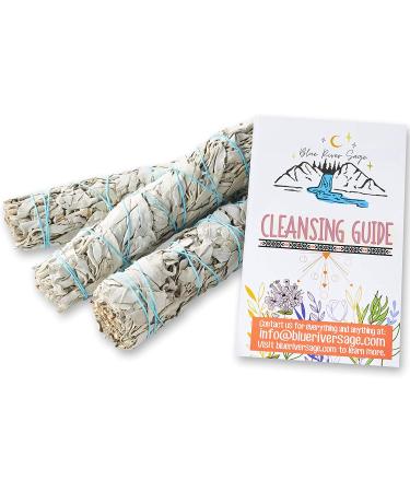 9-Inch White Sage Smudge Sticks (3 Pack) - Sustainably Harvested for Smudging & Cleansing with Instructions - Buy Online on GoSupps.com