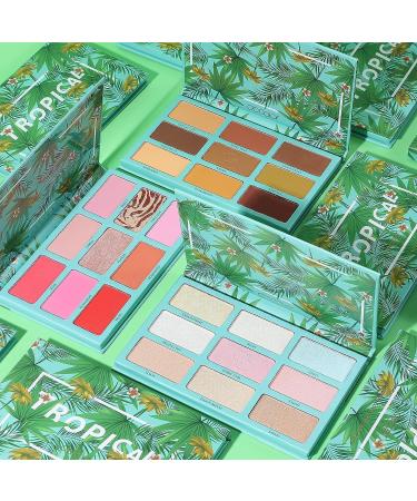 Docolor 3 in 1 Makeup Palette - 27 Colors Contour, Highlighter, Blush | Long Lasting, Waterproof Eyeshadow Palette - Tropical Gift Kit - Buy Online on GoSupps.com