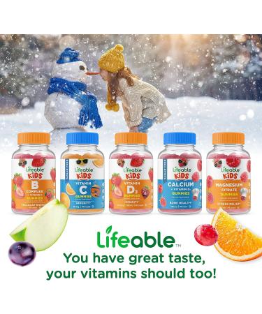 Lifeable Zinc 25mg + Vitamin C Kids Gummies Bundle - Gluten Free & GMO Free Chewable Supplement - Buy Online on GoSupps.com