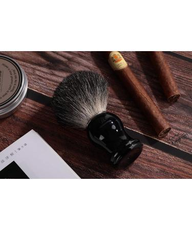 Premium Handmade Badger Hair Shaving Brush with Walnut Handle - Ideal for Wet Shaving | Stainless Steel Base - Black Color - Buy Online on GoSupps.com