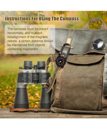 20 Pieces Colored Mini Carabiner Compass Keychain Set - Outdoor Hiking Camping Party Essentials - Buy Online on GoSupps.com