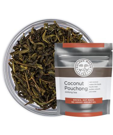 Golden Moon Coconut Pouchong Green Tea- Loose Leaf, Non GMO - 1 Pound (181 Servings) 1 Pound (Pack of 1)