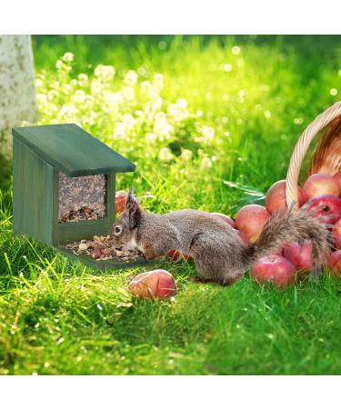 Relaxdays Squirrel Feeder House Feeding Station Box Standing Wooden HWD: 17.5 x 12 x 25 cm Dark Brown Wood and Plastic Pack of 1 10026312_746 - Buy Online on GoSupps.com