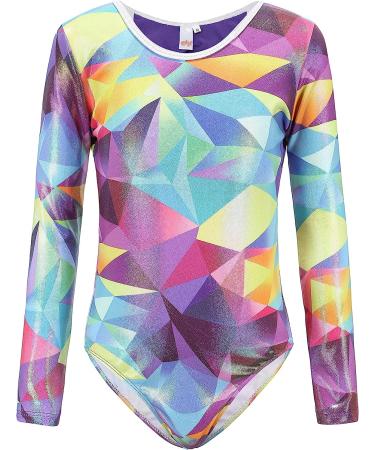 Kql Starry Girls Gymnastics Leotard 7-8 Years | Sparkly Dancewear for Kids 5-14Years | Rainbow Geometric Training Costume - Buy Online on GoSupps.com