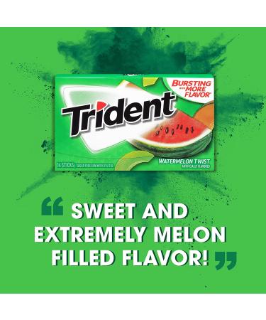 Trident Watermelon Twist Sugar-Free Gum - 12 Packs, 14 Count per Pack - Buy Online on GoSupps.com
