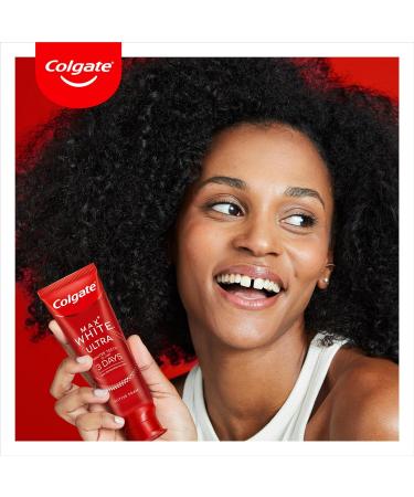 Colgate Max White Ultra Active Foam Teeth Whitening Toothpaste 75ml - Whitens Teeth in 3 Days, Enamel Safe Formula, Removes Deep Stains - Clinically Proven Fluoride Whitening Toothpaste - Buy Online on GoSupps.com