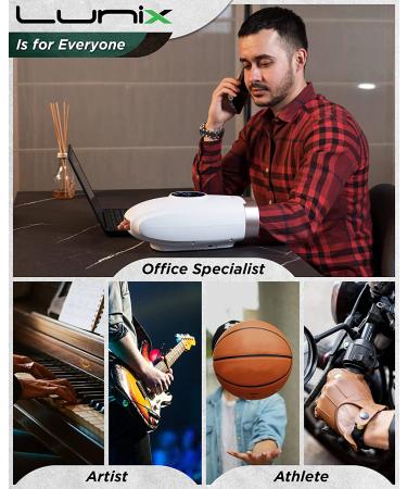 Lunix LX7 Touchscreen Electric Hand Massager for Arthritis Pain Relief - Shiatsu Massage Machine with Compression Therapy and Heat - White - Buy Online on GoSupps.com