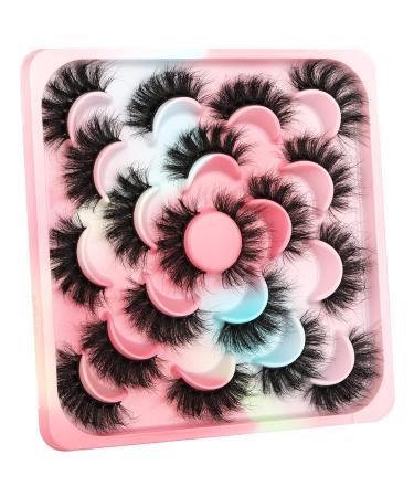 Wiwoseo 3D Faux Mink False Eyelashes - Dramatic Fluffy 20MM Long - 10 Pairs - Buy Online on GoSupps.com