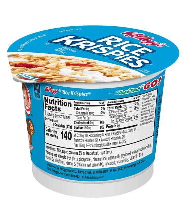 Rice Krispies Cereal Cups - 12 Pack Kids Breakfast Snacks | 15.6oz Original - Buy Online on GoSupps.com
