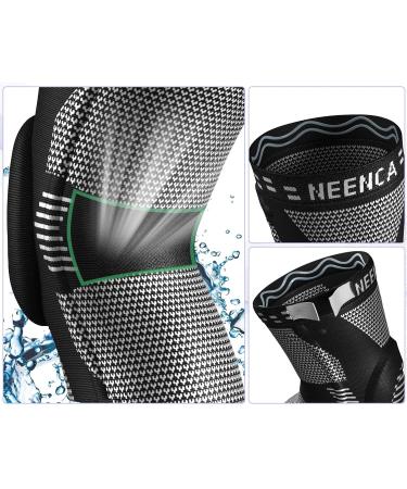 NEENCA XXL Knee Brace with Patella Gel Pad & Side Stabilizers for Meniscus Tear, Arthritis, ACL Injury Recovery | Compression Sleeve for Running, Joint Pain Relief - Black - Buy Online on GoSupps.com