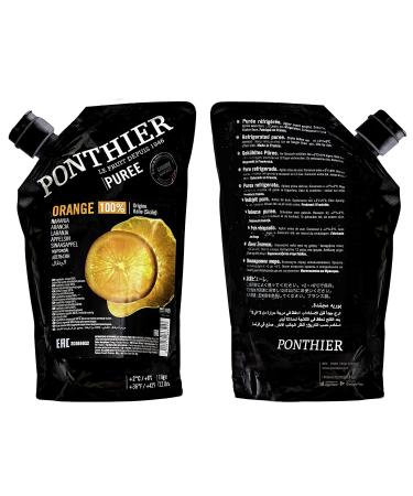 Food-United Orange Valencia Puree - 2x1kg Premium Citrus Fruit Puree for Smoothies Sorbet Juices & More - Ponthier - Buy Online on GoSupps.com