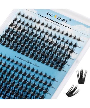 Individual Lashes 192pcs Cluster Eyelash Extensions Cluster Lashes D Curl 0.07mm 8-16mm Mix Ribbon Lashes Wide Stem Natural Lashes DIY Lash Extensions GEMERRY Lashes(K008-D-0.07-8-16mm) 8-16 mix K008