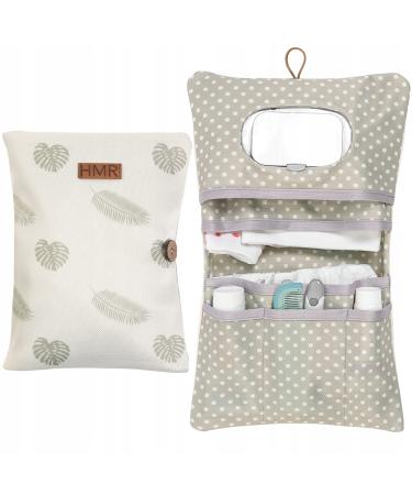HAMUR HOME WARLING PACK ORGANIZER AND COSMETIC PACK 2IN1 - Small diaper bag for on the way Mamas diapers cream cloths baby organizer (leaves)