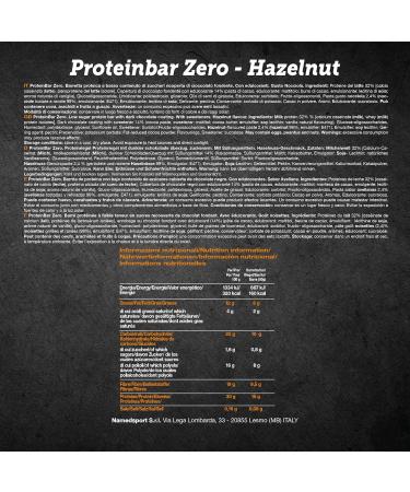 Namedport Proteinbar Zero - Gluten-Free Hazelnut Protein Bar | 35% Protein | Ideal Snack | 12 Pack | Italian Brand - Buy Online on GoSupps.com