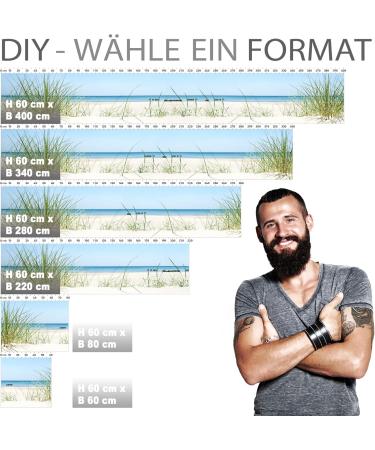 Premium Dune View Kitchen Back Wall Stickers - Self-Adhesive Glass Look - 60x280cm | Durable Hard PET Material - Buy Online on GoSupps.com
