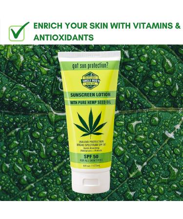 Uncle Bud's SPF50 Sunscreen Lotion with Organic Hemp Seed Oil - Powerful UV Protection - Buy Online on GoSupps.com
