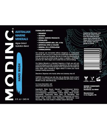 Luxury Hand Wash with Australian Marine Minerals & Algae Extract - Vegan Cruelty-Free Hydrating Formula | 8oz Pump - Buy Online on GoSupps.com