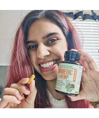 Turmeric Curcumin Capsules with Black Pepper & Hemp - Vegan Joint Support with Bioperine. 95% Curcuminoids for Sleep, Mood & Stress - 60 Caps - Buy Online on GoSupps.com