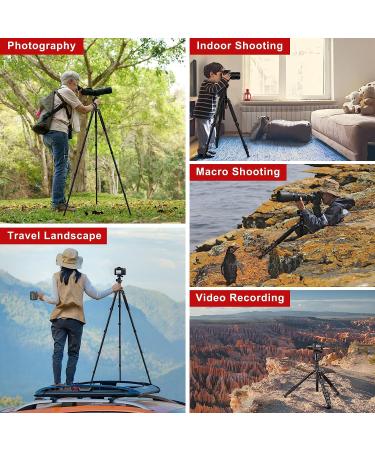 Professional 83-Inch Camera Tripod Stand for DSLR, Binoculars, and Telescope - Heavy Duty Travel Tripod with Monopod, Laser Level, and Spotting Scope - Black - Buy Online on GoSupps.com