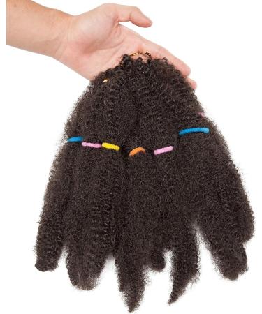 Medium Brown Afro Twist Hairpiece - 11 Inch Curly Synthetic Hair Extensions - Buy Online on GoSupps.com
