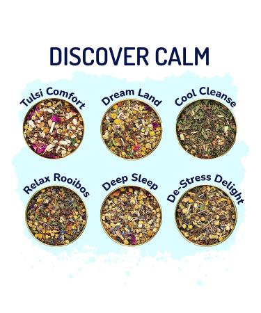 BREWIX Discover Calm Tea Gift Set | 6 Assorted Herbal Teas for Women | Chamomile, Peppermint, Ashwagandha, Rooibos | Loose Leaf Tea | Makes 50+ Cups | 3.53oz - Buy Online on GoSupps.com