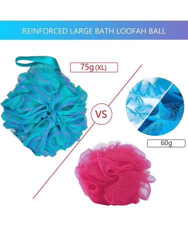 AOTENGDI 75g XL Bath Sponge Shower Loofahs - Exfoliating Scrubber for Men and Women - 4Pcs - Buy Online on GoSupps.com