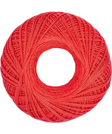 Aunt Lydia Classic Crochet Thread - Bright Coral | High-Quality Thread for Crocheting Projects - Buy Online on GoSupps.com