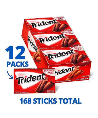 Trident Cinnamon Sugar Free Gum  14 Count (Pack of 12) (168 Total Pieces) - Buy Online on GoSupps.com