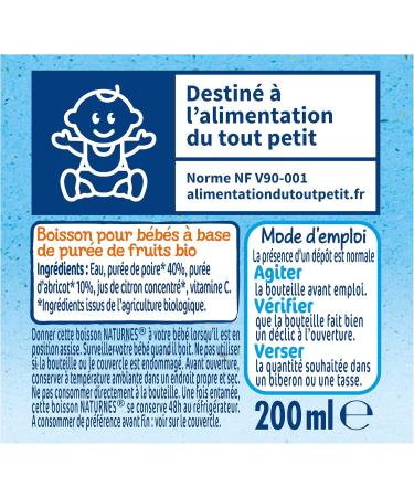Nestl B b Naturnes BIO Boisson Poire Abricot D s 6 Mois 200 ml Poire Abricot 200 ml (Lot de 1) - Buy Online on GoSupps.com