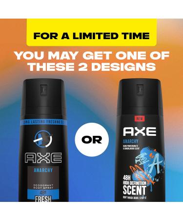 AXE Dual Action Body Spray Deodorant for Long Lasting Odor Protection Anarchy Pomegranate & Sandalwood Mens Deodorant Formulated Without Aluminum 4. 0 oz Twin Pack - Buy Online on GoSupps.com