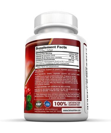 BRI Nutrition 3X Strength CranGel Power Plus 600mg High Potency Cranberry Softgel Capsules - Fortified with Vitamins C and E - 90 Count - Buy Online on GoSupps.com