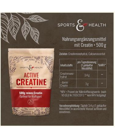 Creatine Active - 500g Creatine Monohydrate Powder | Vegan High Dose Additive-Free - Boost Performance Worldwide - Buy Online on GoSupps.com