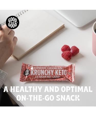 GOOD GOOD Krunchy Keto Bar Raspberry Cheesecake - High Fiber Low Carb Protein Bar (15x35g) - No Added Sugar - Diabetic & Sugar Intolerant Friendly - Buy Online on GoSupps.com