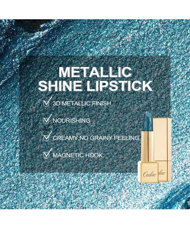 Oulac Turquoise Metallic Green Lipstick - Long-Lasting Vegan Gloss Finish 3D Color & Moist Formula - 4.3g - Buy Online on GoSupps.com