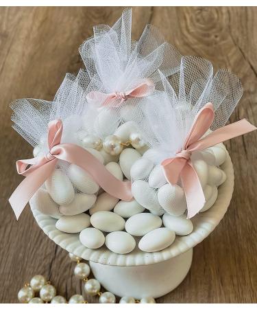 White Jordan Almonds Candy Bulk - 5LB by Sconza - Wedding Favors - Sweet Candy Coated Almonds - Buy Online on GoSupps.com