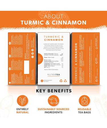 Nutra Tea - Turmeric & Cinnamon Tea - 120 Tea Bags - Herbal Tea - (6 Pack) 6 Pack (120 Tea Bags) - Buy Online on GoSupps.com