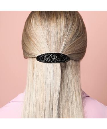 Shop Andante Luxurious Black Hair Clip with Crystals - Elegant Hair Accessory for Women | 2.5cm x 8cm | Perfect for All Hair Types - Buy Online on GoSupps.com