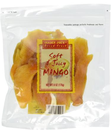 Trader Joes Dried Fruit Soft & Juicy Mango, 6 Ounce (Pack of 4)
